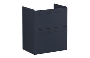 VitrA Root Classic 60cm 2 Drawer Slim Washbasin Unit - Matt Dark Blue